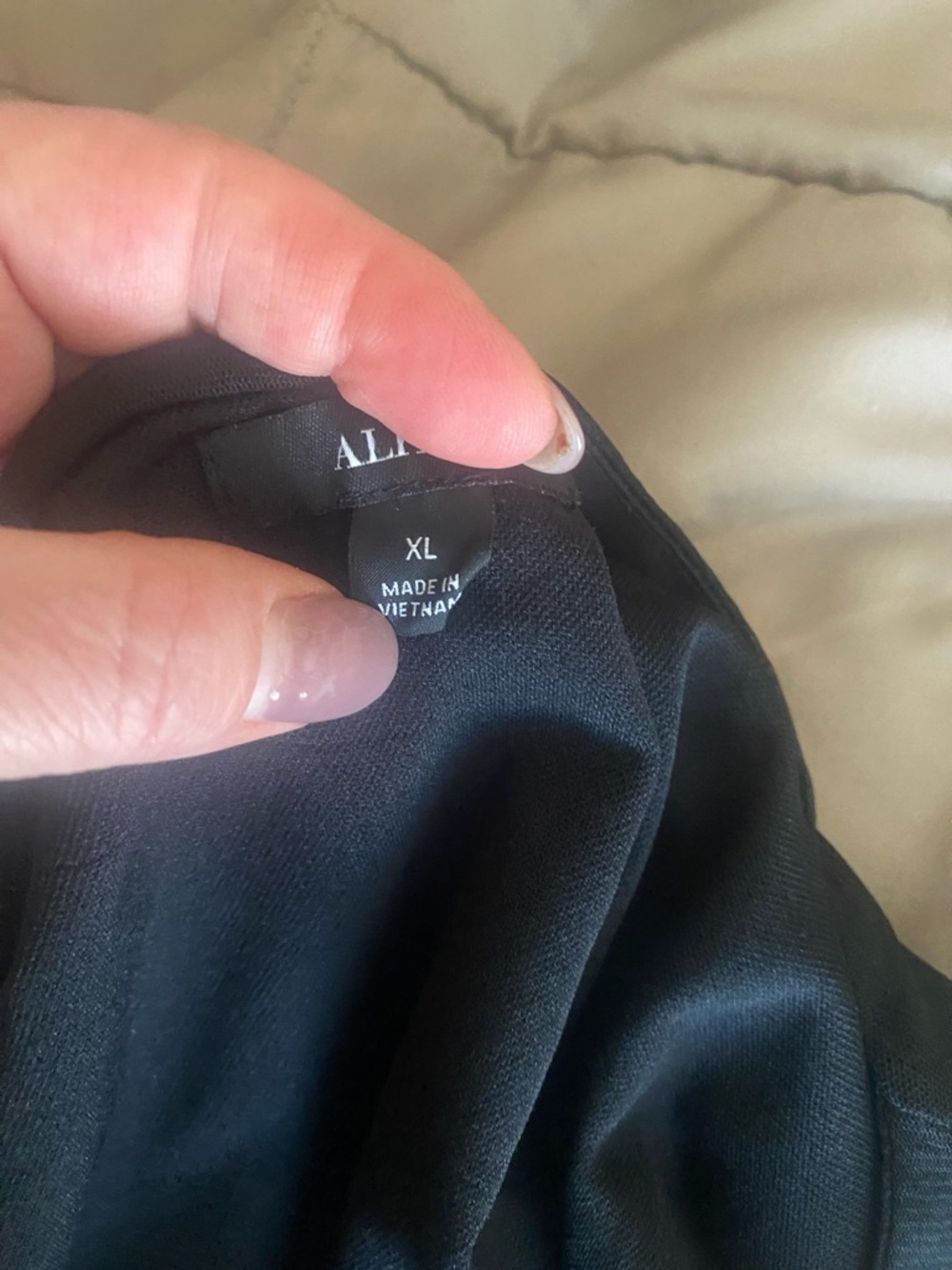 Alfani Black Womens Top with Branded Neck Label